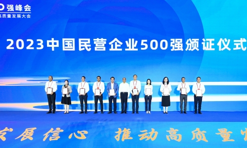 上升20位！尊龙凯时人生就是搏位列2023中国民营企业500强第55位！
